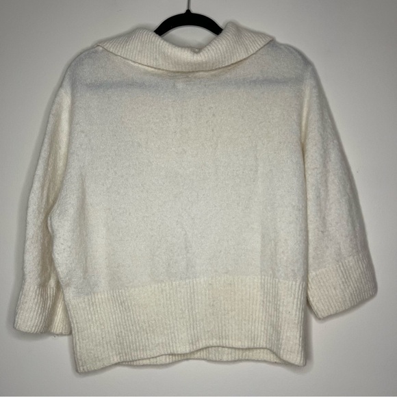 & OTHER STORIES Pearl Wool Alpaca Cozy Fall Cream Quarter Zip Up Sweater Jumper - Picture 5 of 10